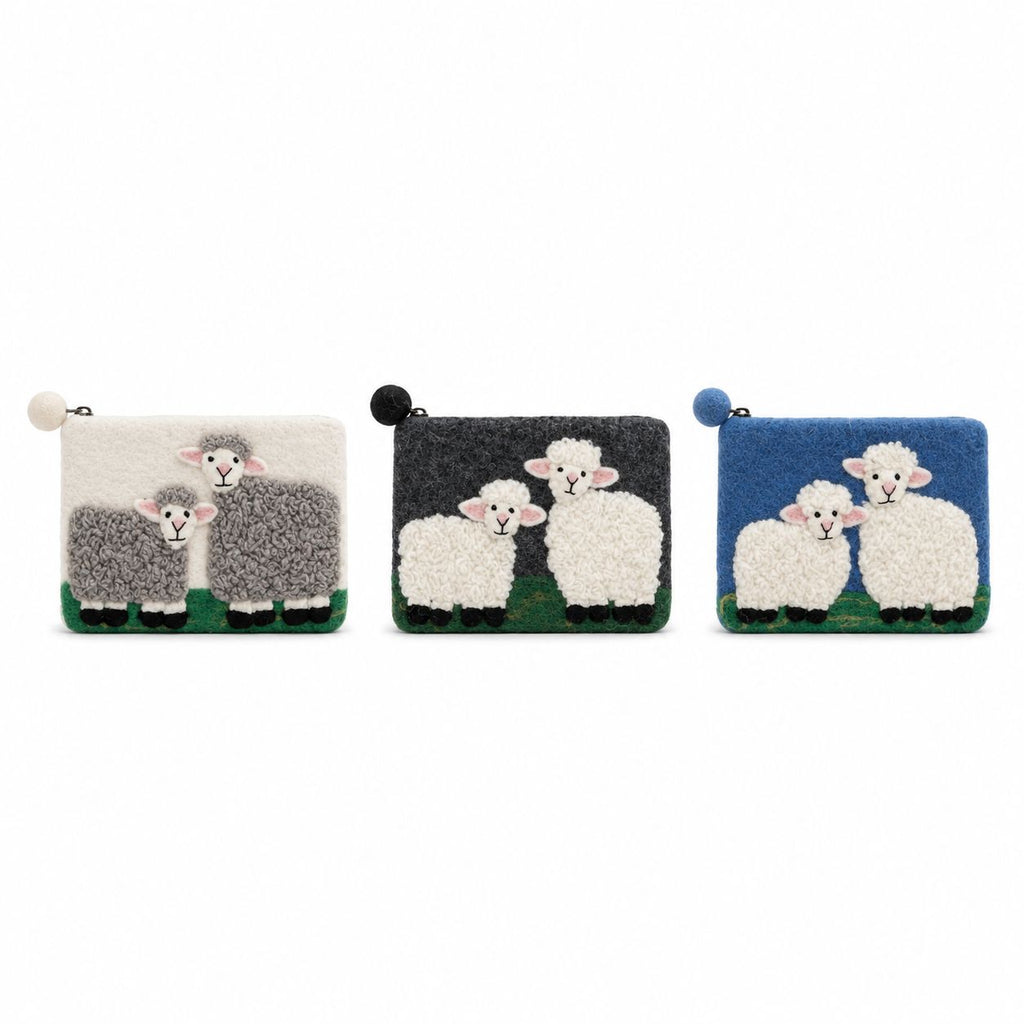 Felt Zipper Pouches - Countryside Sheep - Set of 3 – view 3