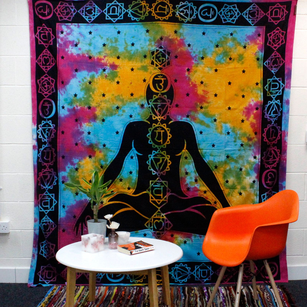 Double Cotton Bedspread & Wall Hanging - Chakra Buddha 230x200cm – view 3