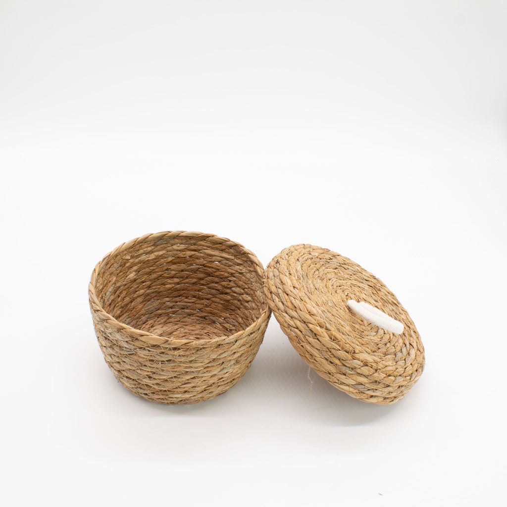 Seagrass Round Baskets with Lids, Set of 3 – view 5