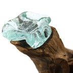 Molten Glass Triple Candle Holder on Wood – view 7