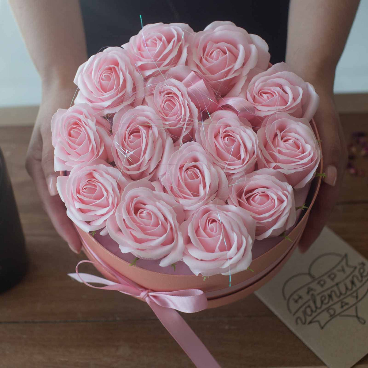 13 Pink Soap Roses Heart Gift Box – view 12
