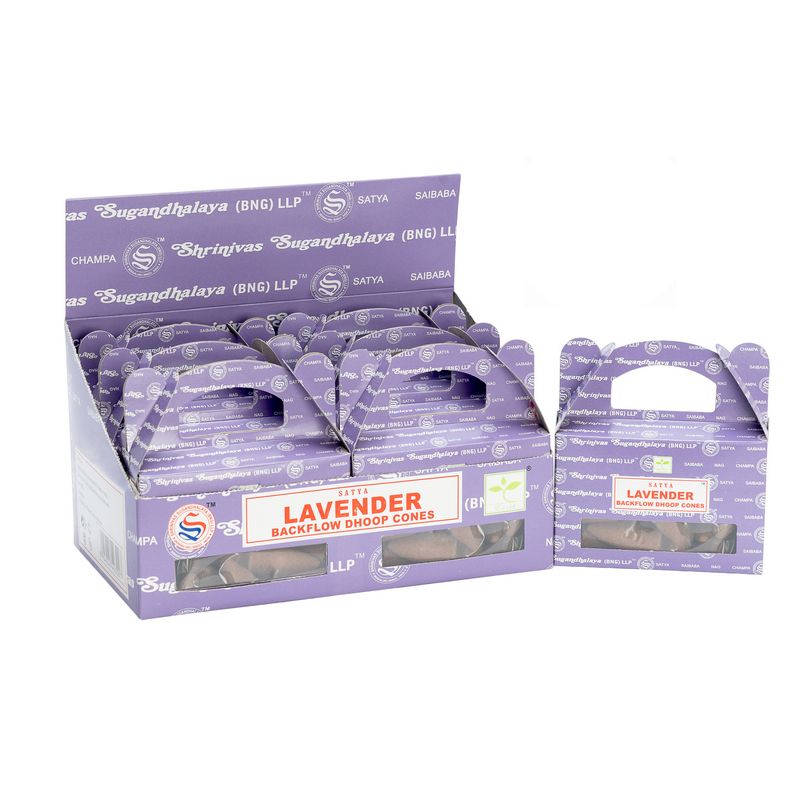 Satya Lavender Backflow Dhoop Cones, Pack of 24