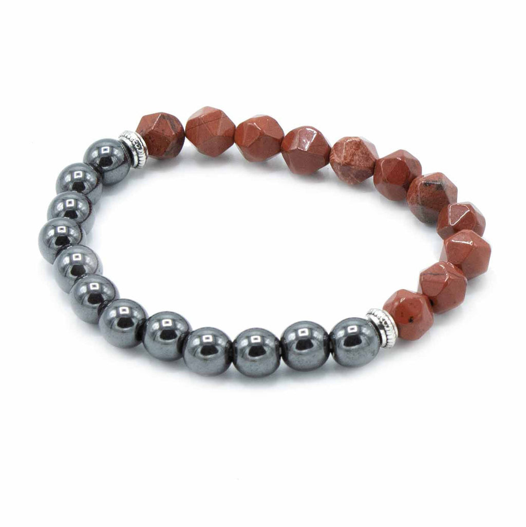 Faceted Gemstone Bracelet - Red Jasper – view 2