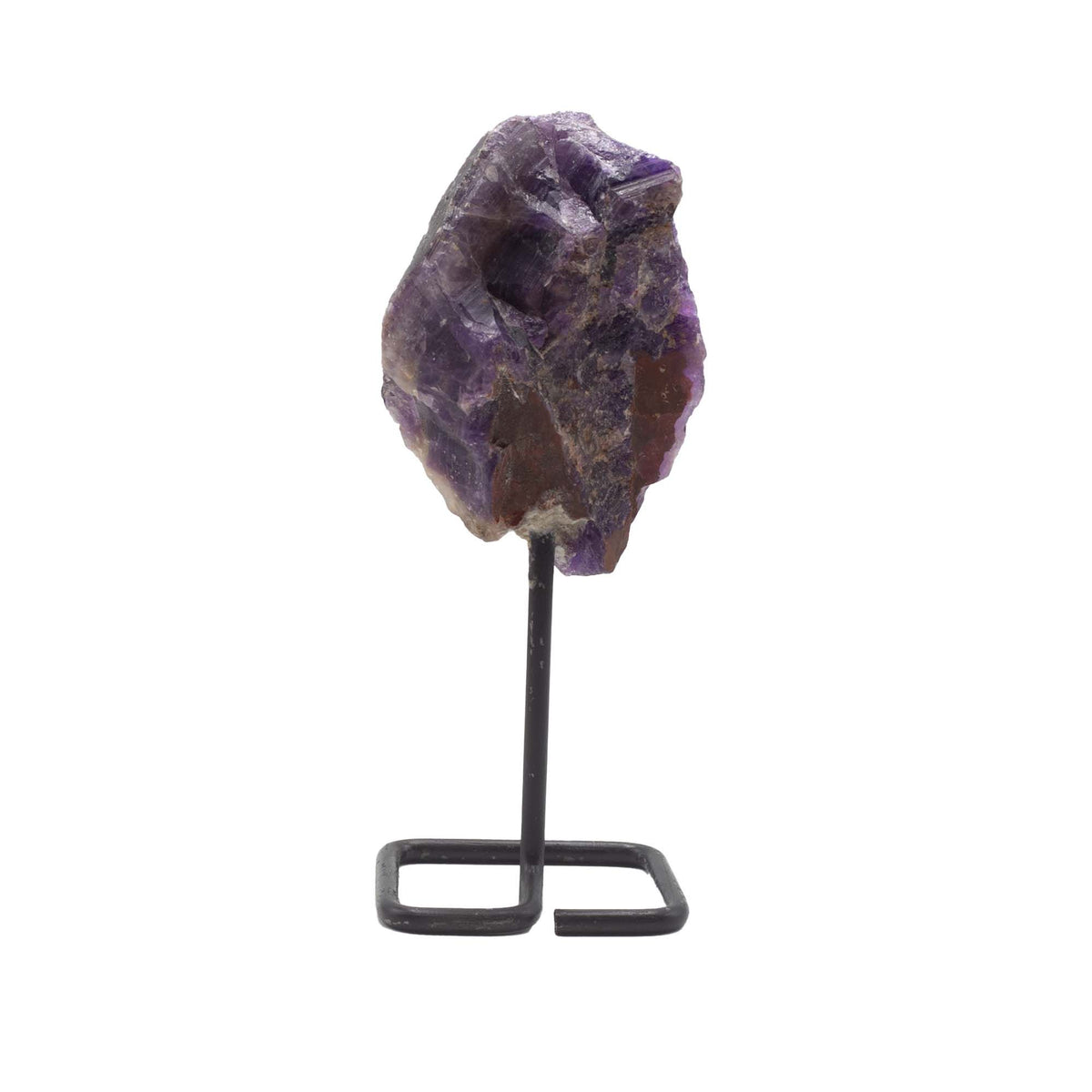 Amethyst Mineral Specimen on Black Metal Stand – view 5