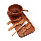 Teak Wood Clay & Wax Application Set with Bowl and Plate – view 3