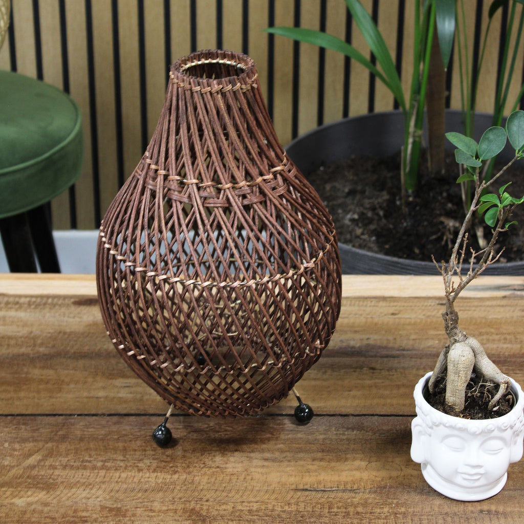 Rattan Table Lamp - Dark Brown – view 5