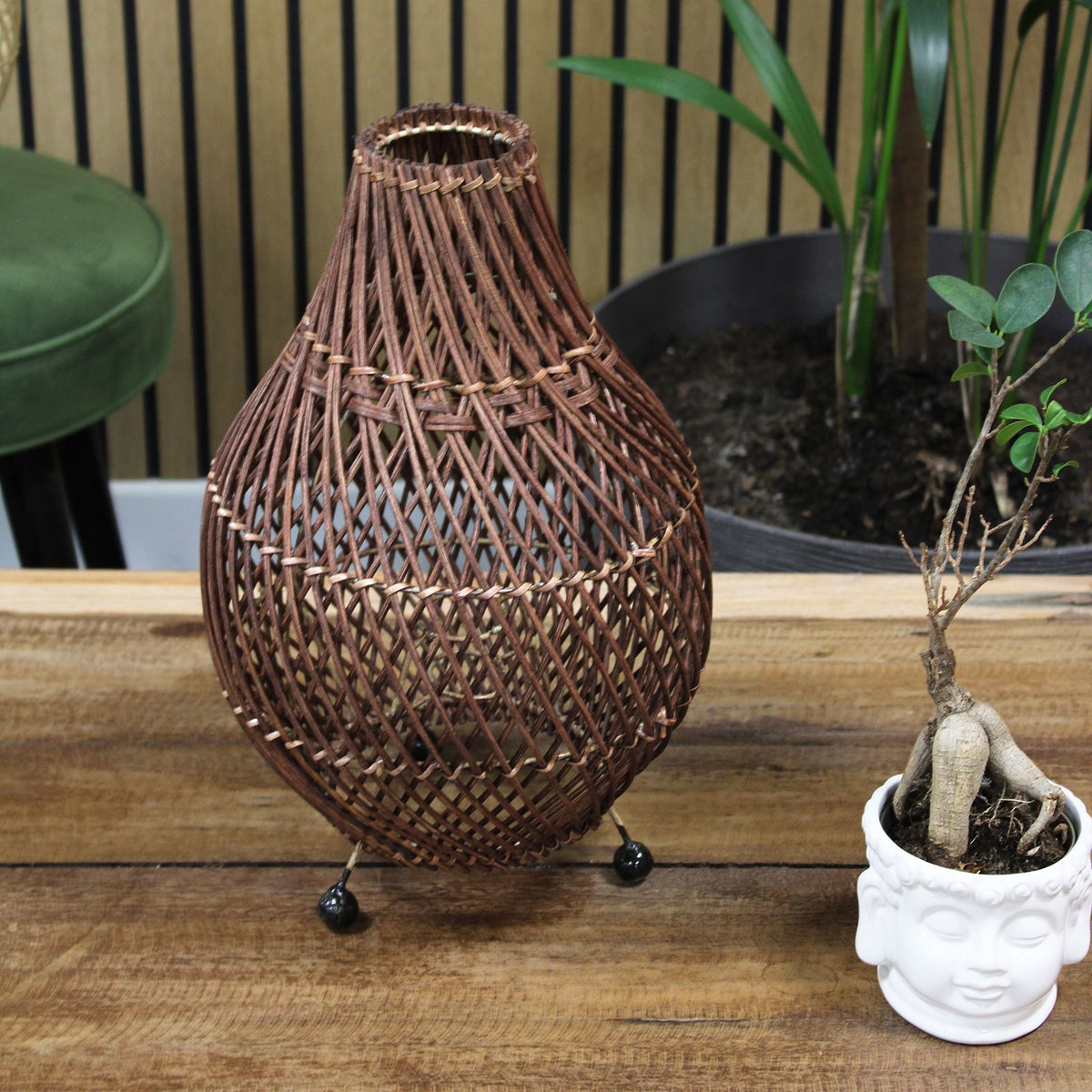Rattan Table Lamp - Dark Brown – view 5