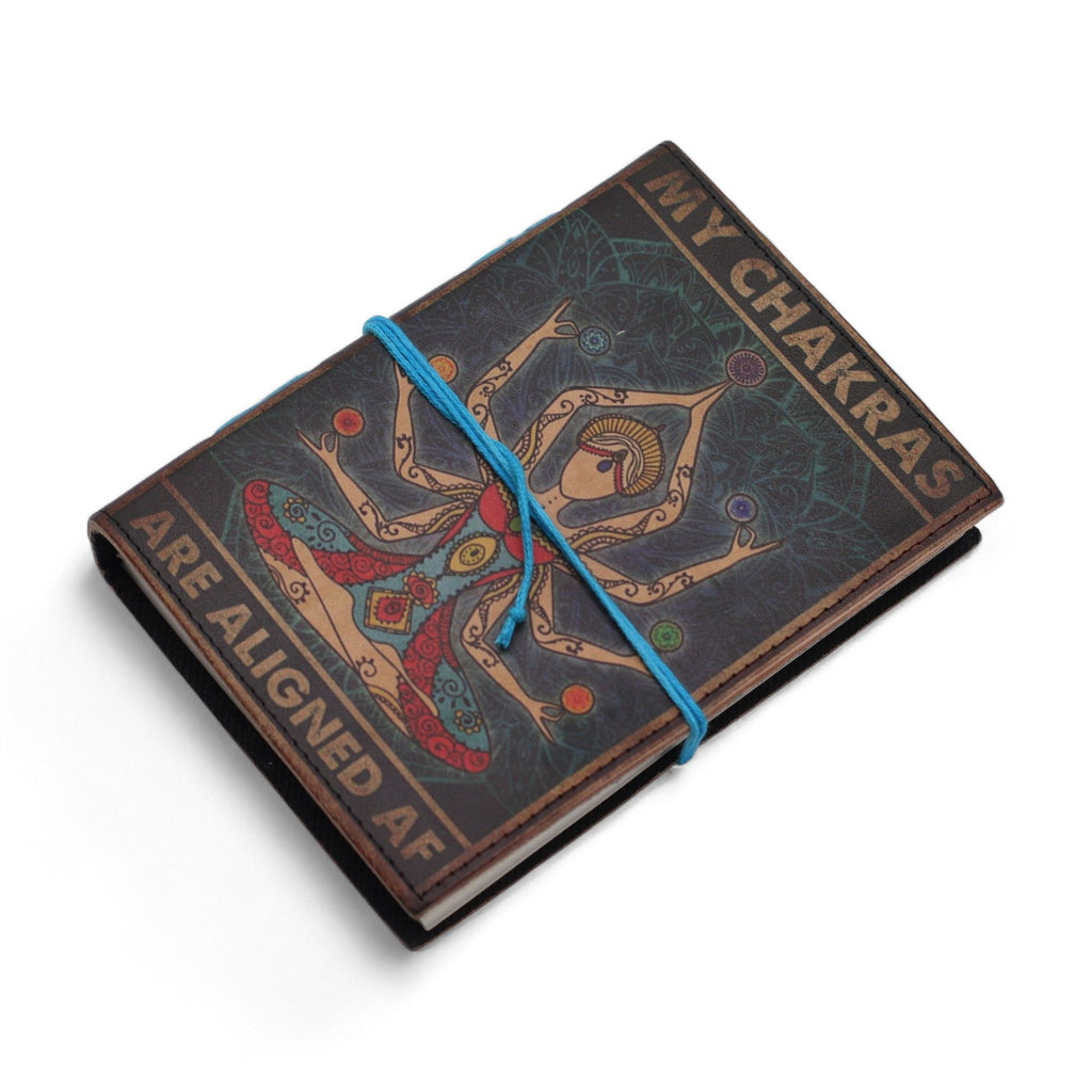 Leather Chakra Goddess Notebook, Aligned AF – 17.5x13 cm – view 2