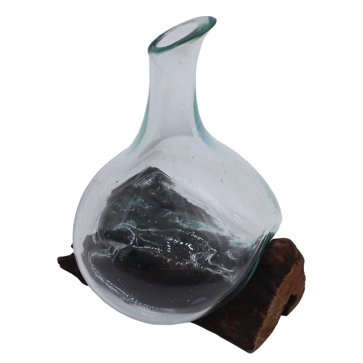 Molten Glass Mini Decanter on Wood 20cm – view 6