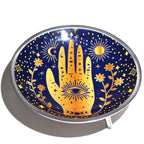 Triple Leg Enamelled Offering Plate - Hamsa Midnight Blue – view 3