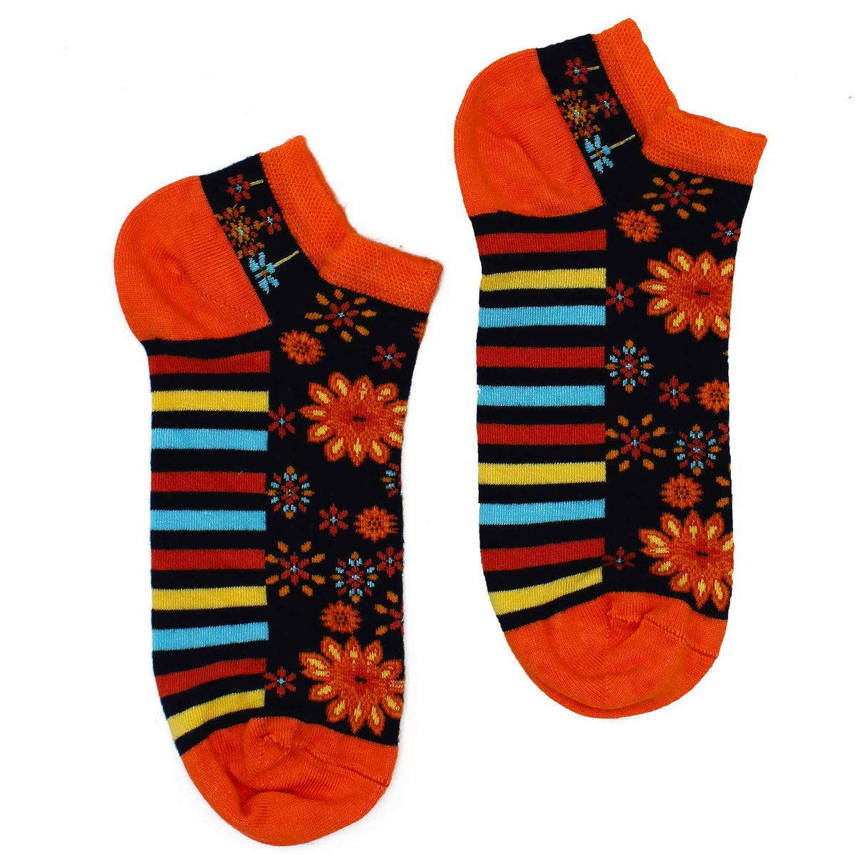 Hop Hare Bamboo Low Trainer Socks - Mandala Flowers – view 2
