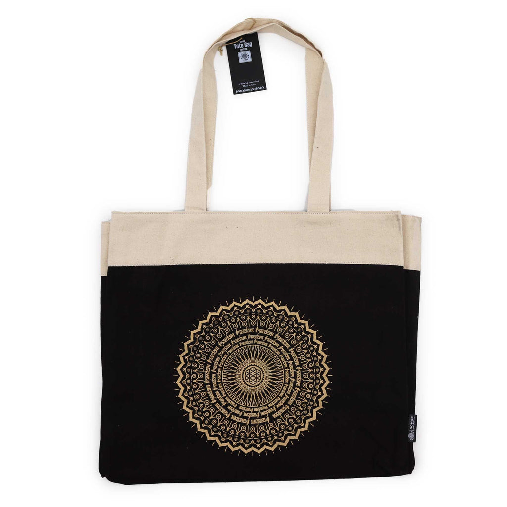 Oversized Tote Bag 14oz Stonewash - Freedom Mandala – view 3