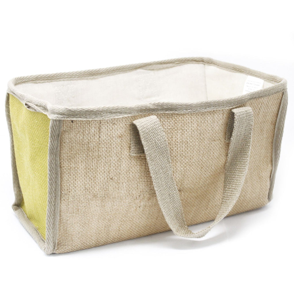 Large Jute Shopping Basket 33x18x20cm Olive