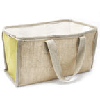 Large Jute Shopping Basket 33x18x20cm Olive