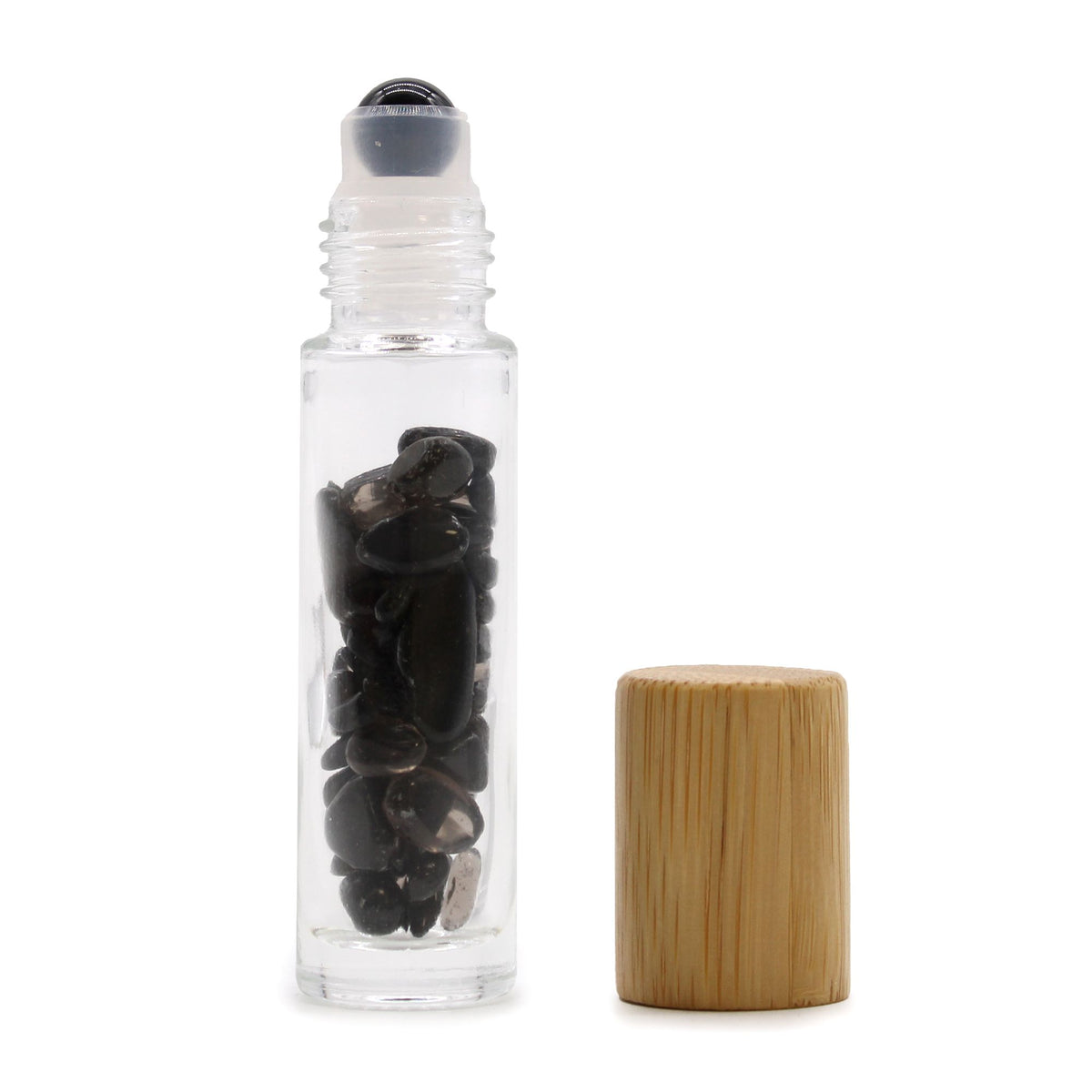 Black Tourmaline Roller Bottle with Wooden Cap, 5ml, 8.8cm – view 3