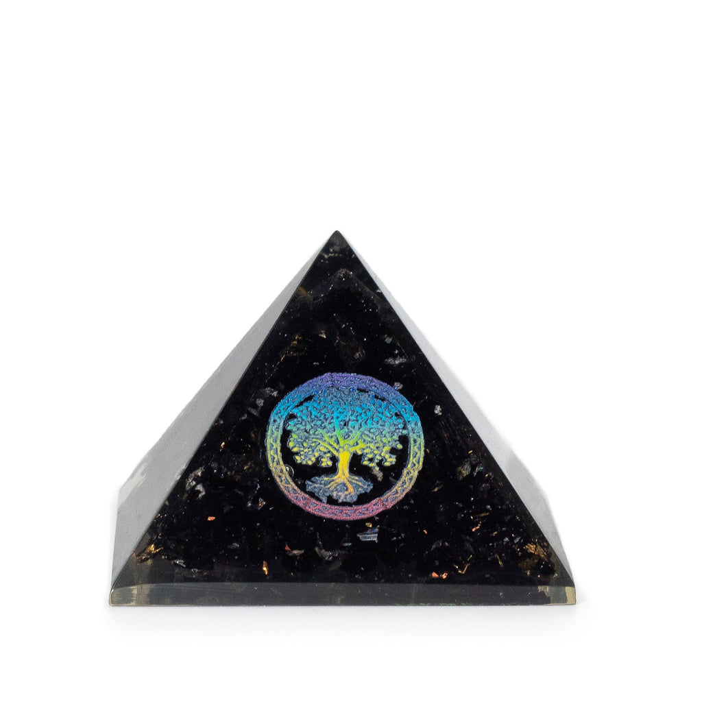 Small Orgonite Pyramid 5.5x4.5cm - Tree of Life, Black Tourmaline