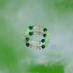 Nymph Gemstone Ring Set - Forest Spirit Aventurine & Rose Quartz
