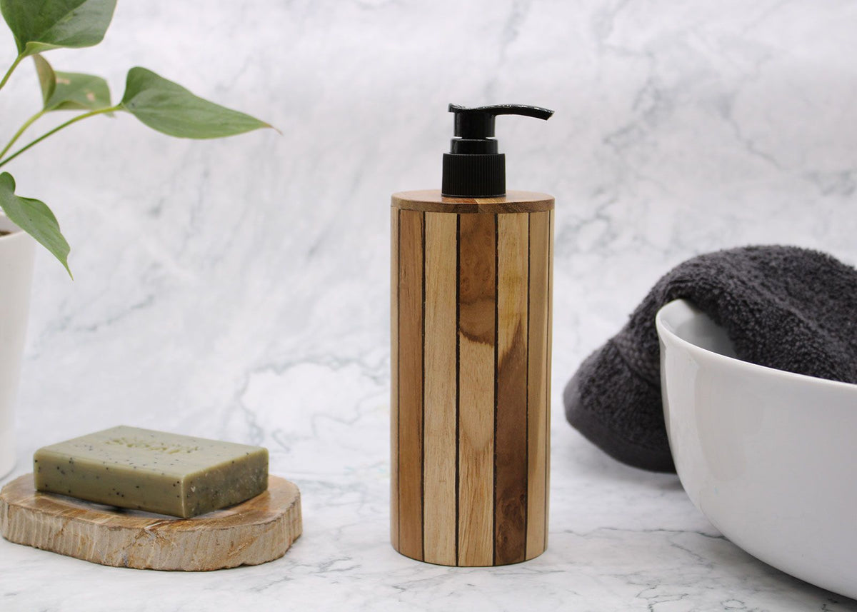Natural Teakwood Soap Dispenser - Round – view 10