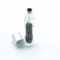 Black Tourmaline Roller Bottle with Silver Cap, 5ml