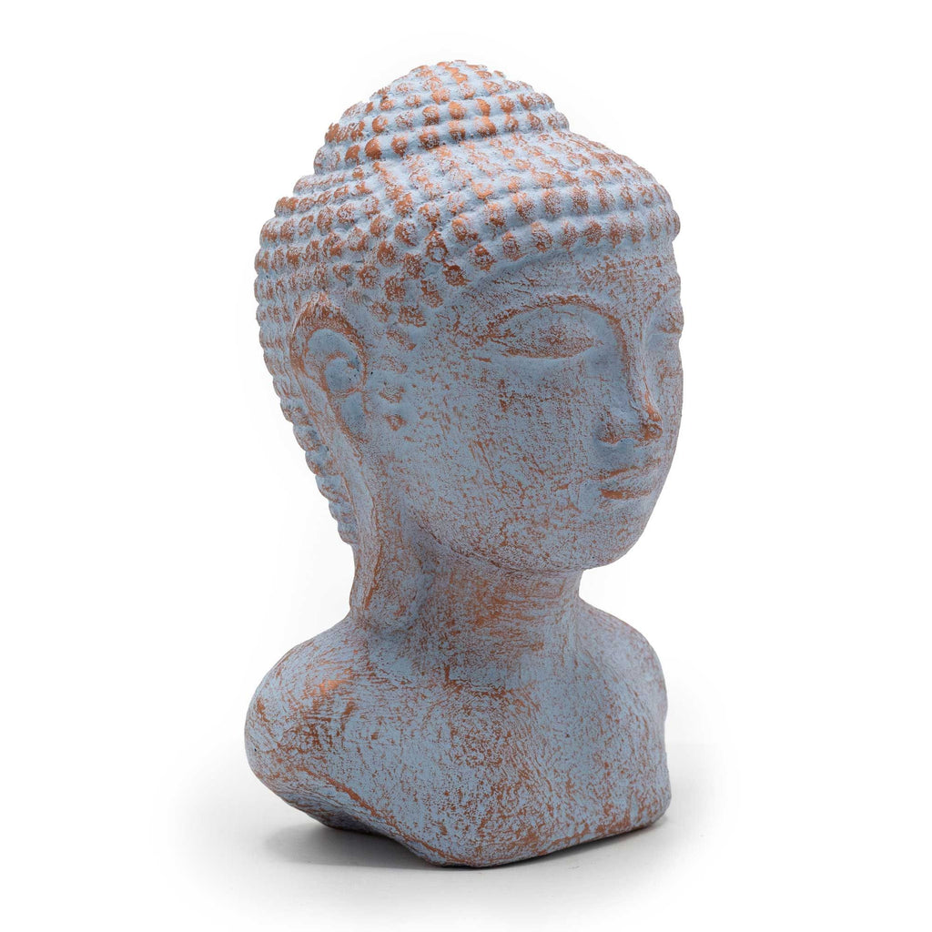 Tranquility Buddha Head Statue, Blue Copper – view 5