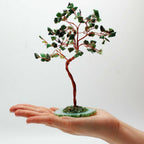 Large Green Aventurine Gemstone Tree on Green Agate Base