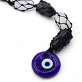 Black Tourmaline and Selenite Hanging Pendant with Evil Eye