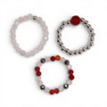 Nymph Gemstone Ring Set - Love & Flame Rose Quartz & Ruby
