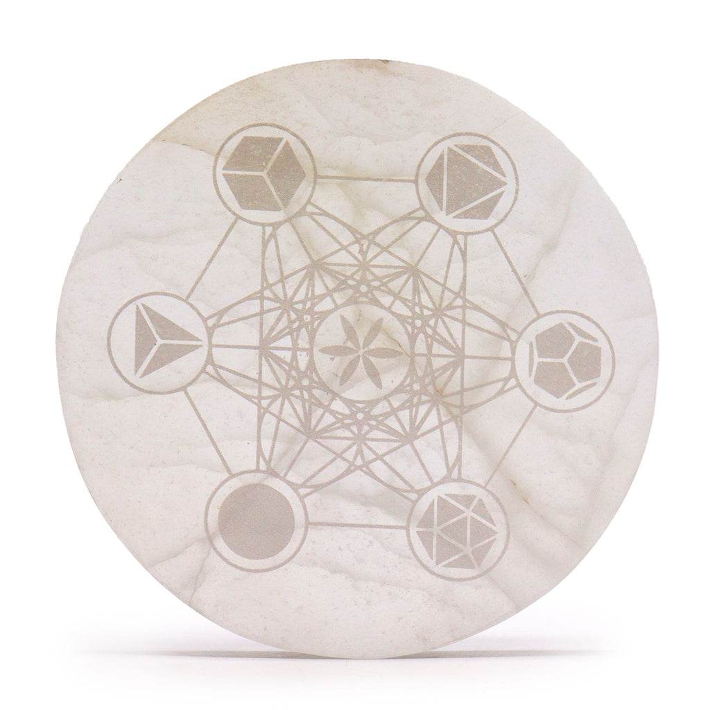 Selenite Large Plate 18cm - Sacred Geometry – view 2