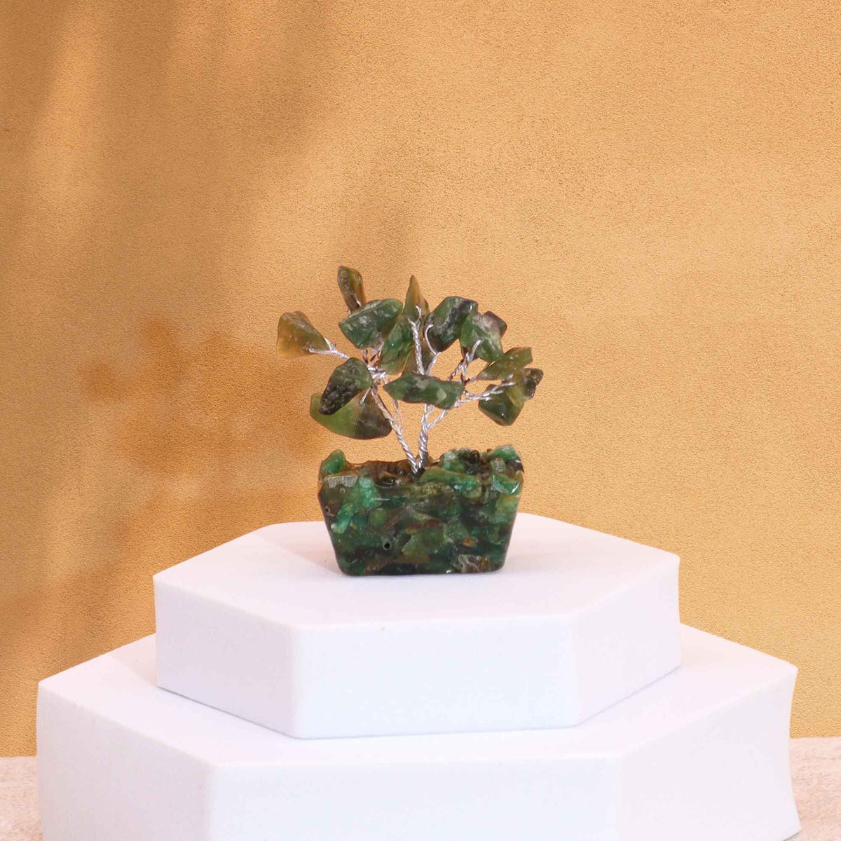 Mini Gemstone Tree on Orgonite Base, Green Aventurine