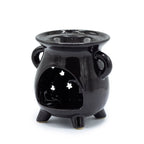 Ceramic Oil Burner - Moon & Stars Cutout - Black