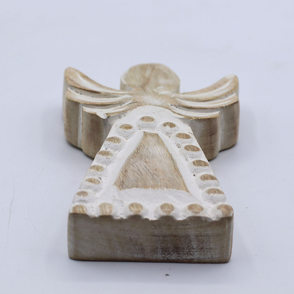 Small Mango Wood Angel - Whitewash Finish – view 8