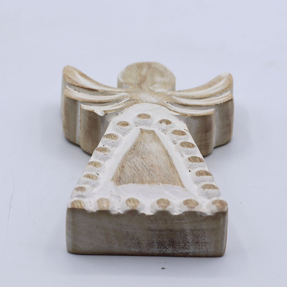 Small Mango Wood Angel - Whitewash Finish – view 8
