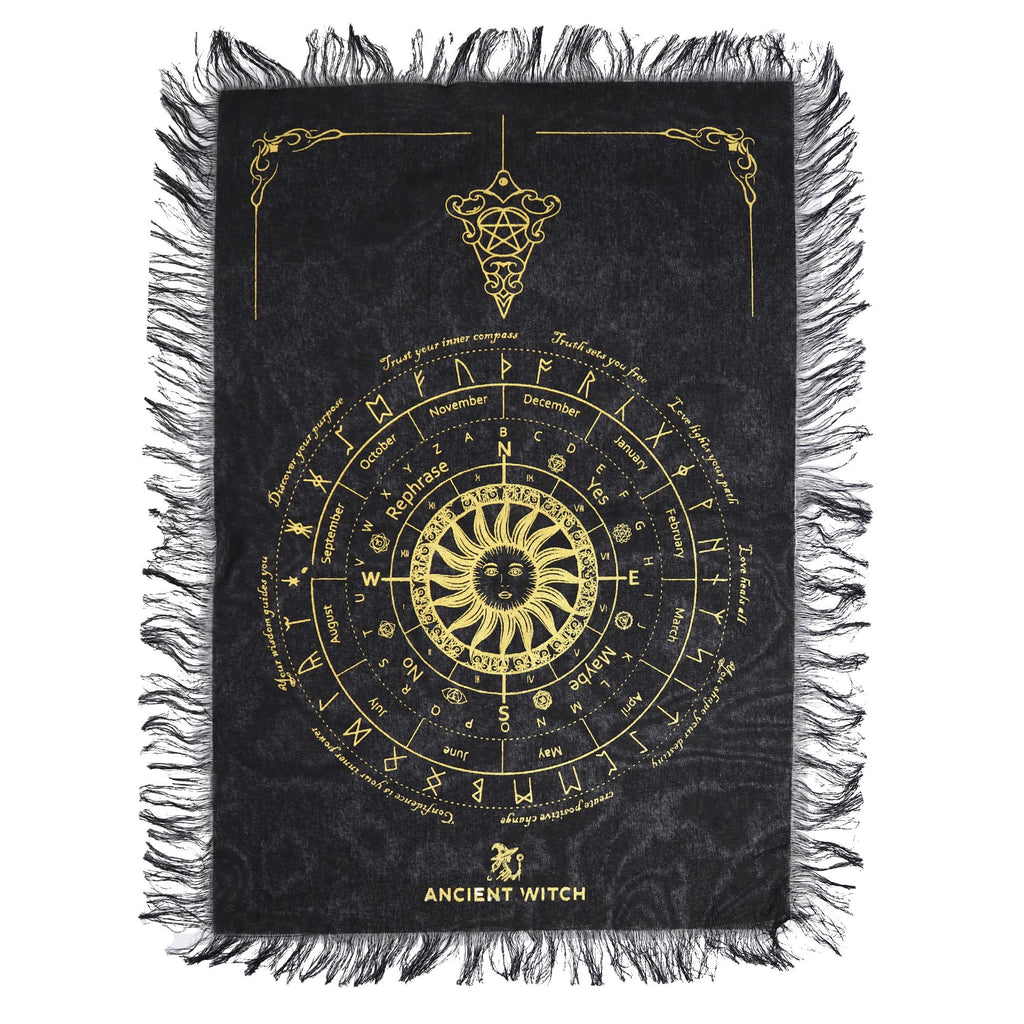 Ancient Witch Sun Face Pendulum Cloth - Black & Gold – view 2