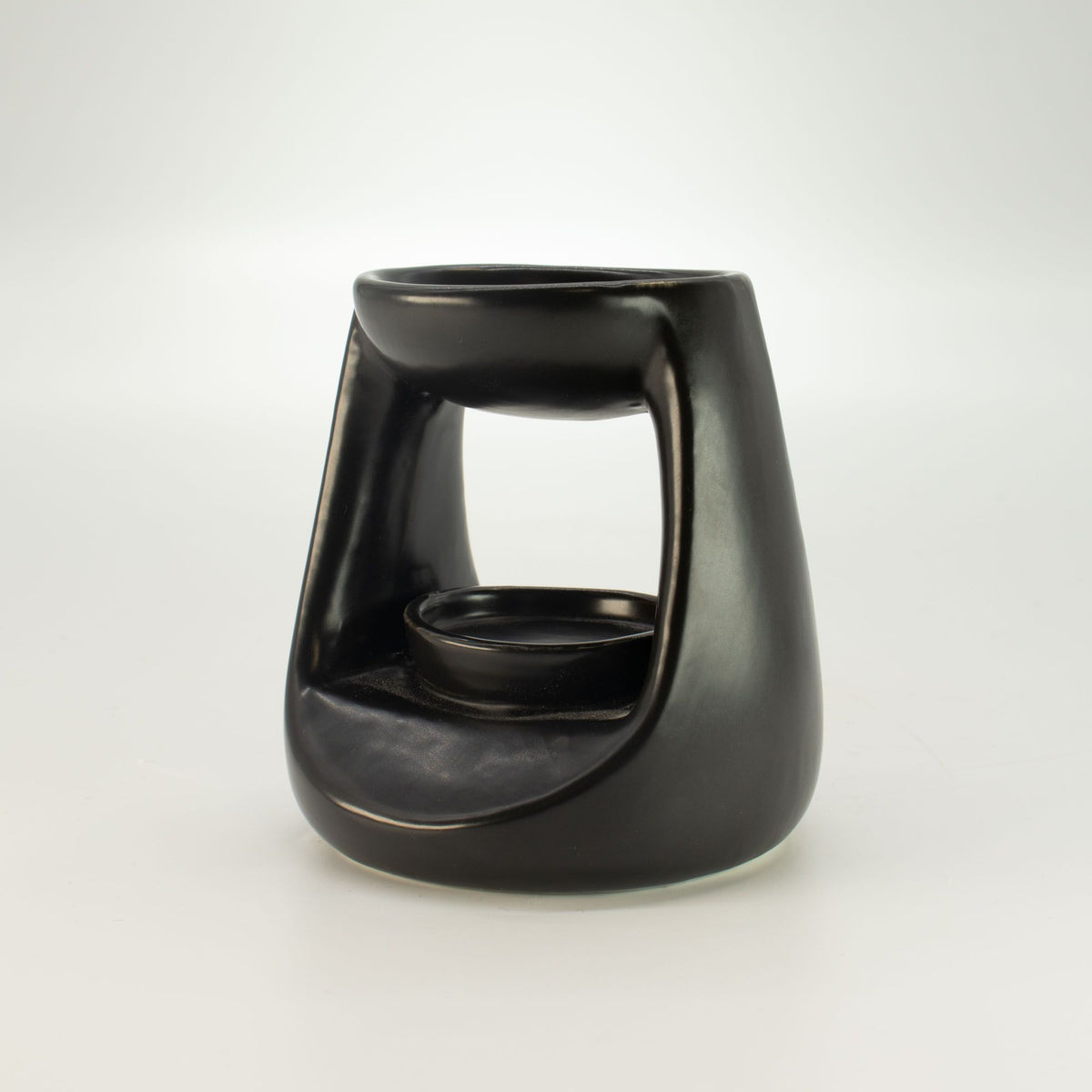 Ceramic Zen Oil Burner - Small Classic - Matt Black – view 3