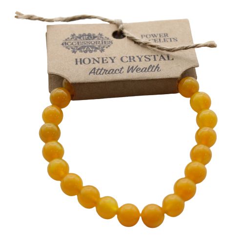 Power Bracelet - Honey Crystal Beads 8mm – view 2