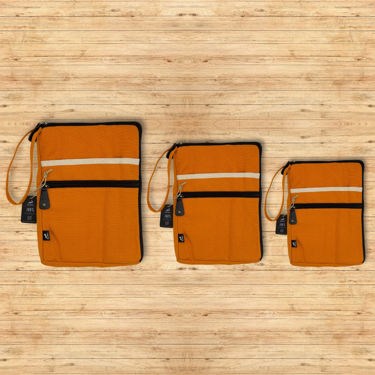 Canvas Large Laptop Pouch - Orange - 30x40cm – view 5