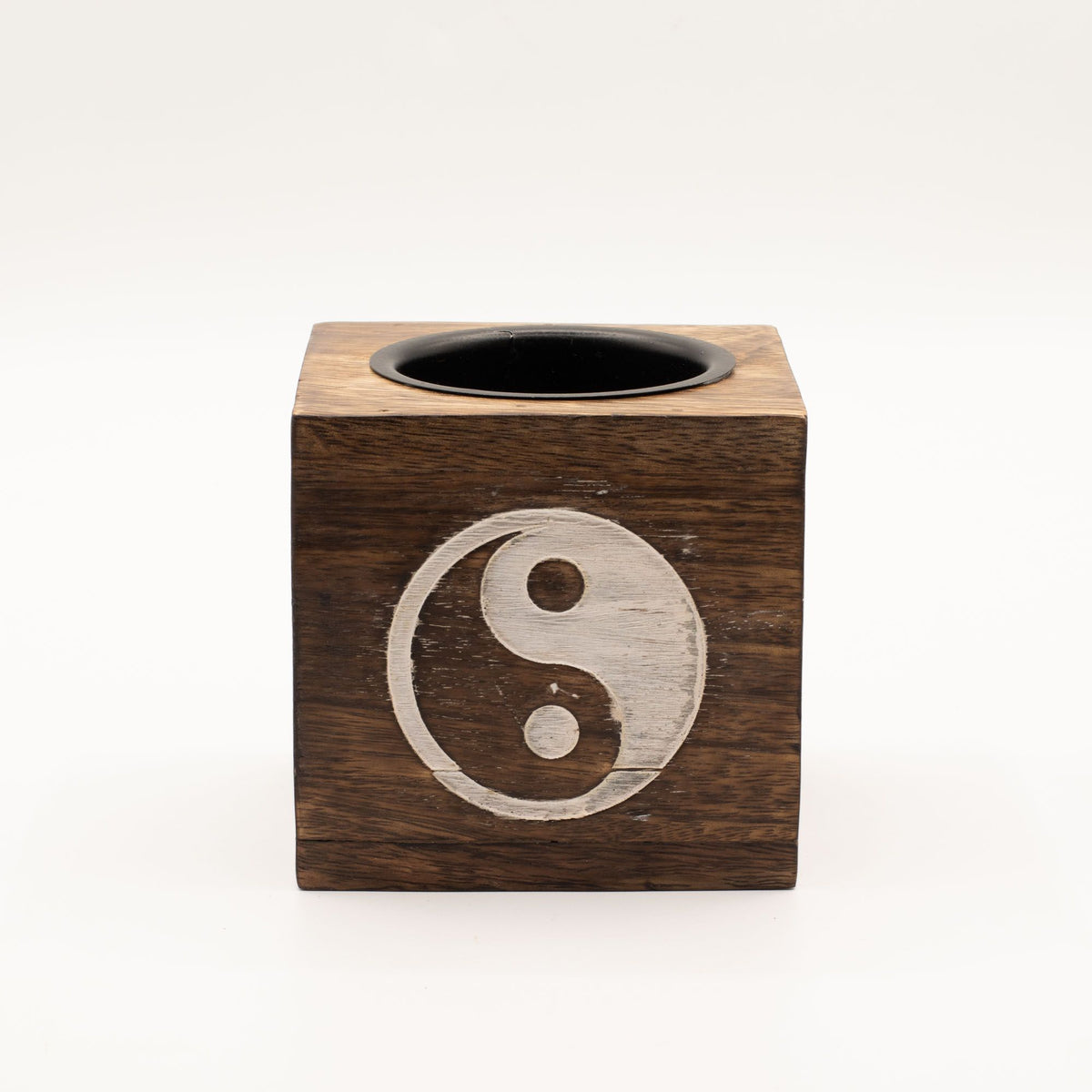 Square Mango Wood Oil Burner - Yin Yang – view 2