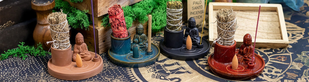 Ceramic Buddha Incense Plate - Terracotta – view 2