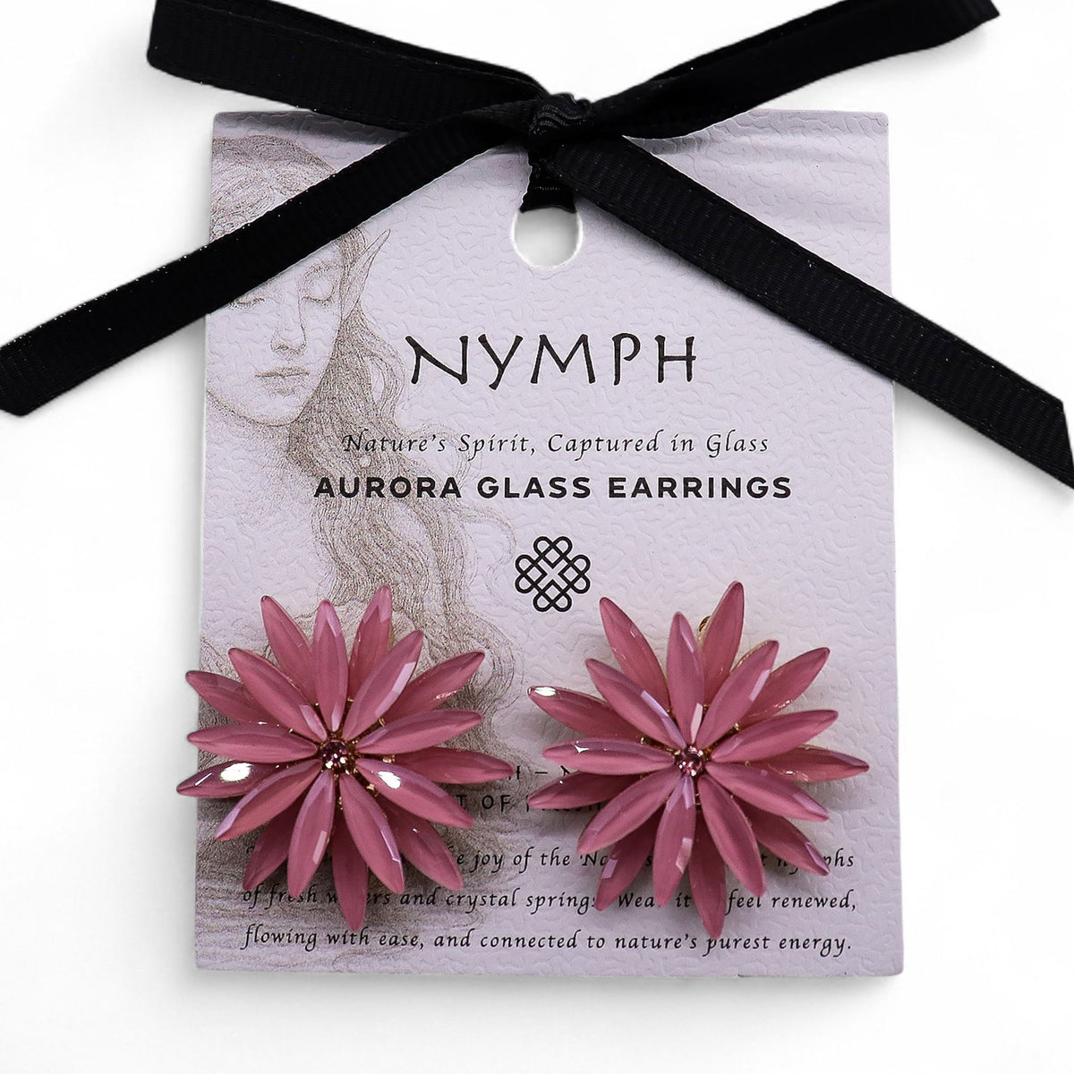 Soft Pink Vintage Glass Flowers Earrings – view 7