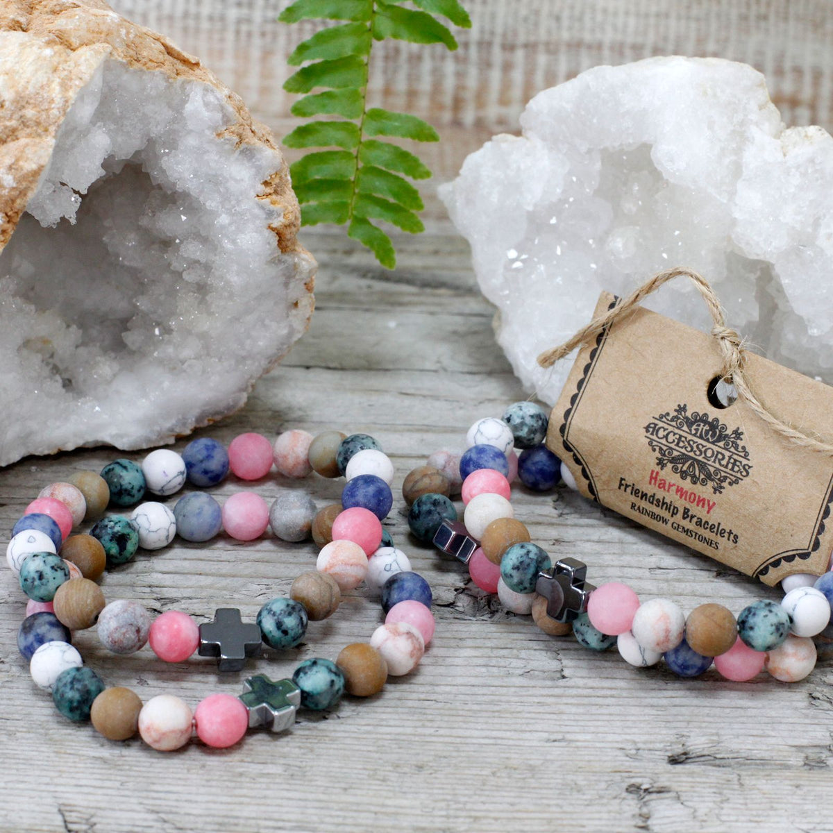 Harmony Friendship Bracelet Set - Rainbow Gemstones – view 8