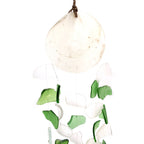 Recycled Glass Drop Wind Chime - Green & White – view 6