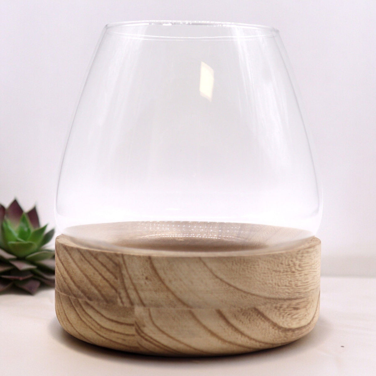 Large Terrarium, Natural Tung Wood, 17x19cm – view 2