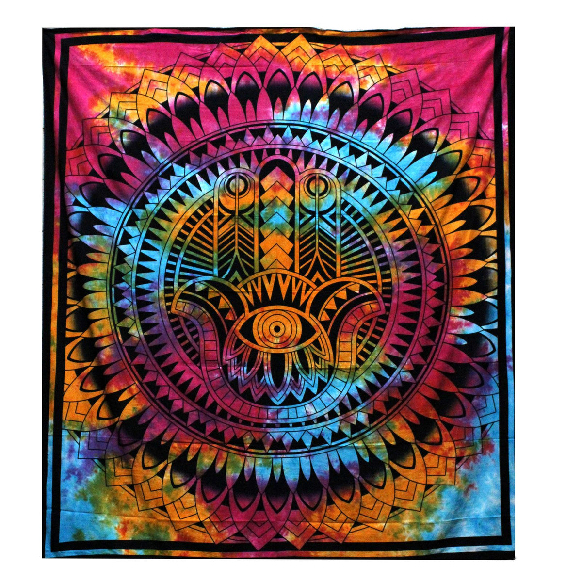 Double Cotton Bedspread & Wall Hanging - Hamsa 230x200cm