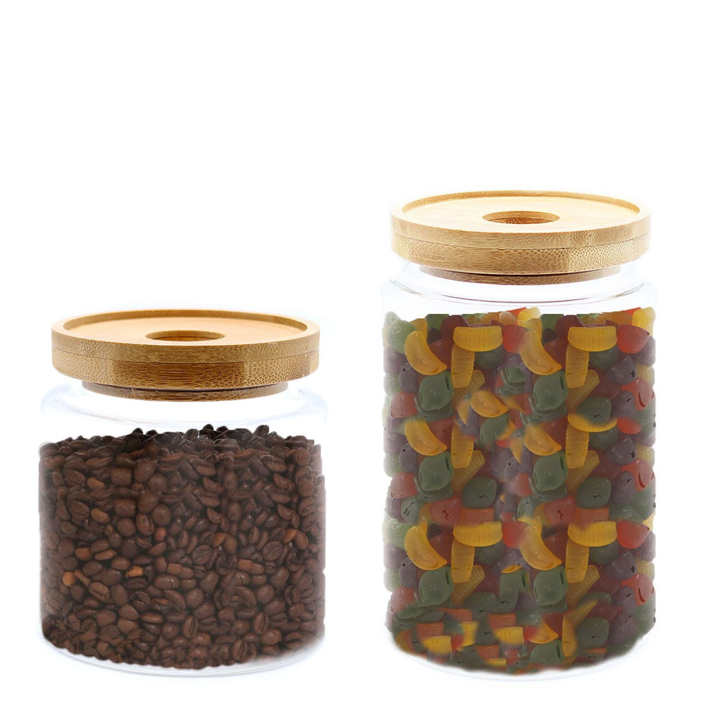 Cottage Glass Storage Jar with Bamboo Lid - 15 cm – view 2