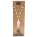 Rose Quartz Guardian Angel Gemstone Pendant Necklace