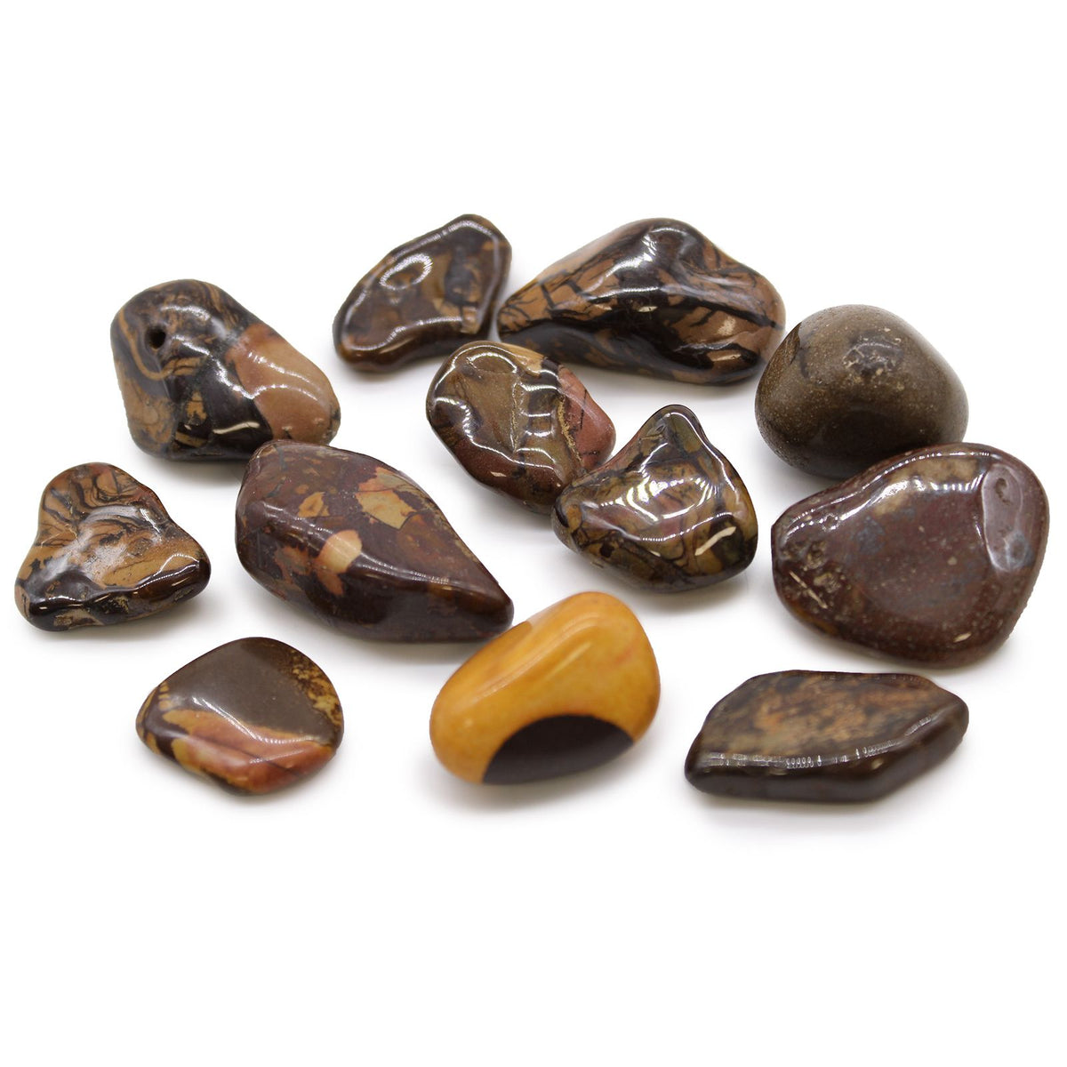 Picture Nguni Jasper Medium Tumble Stones - Bag of 12