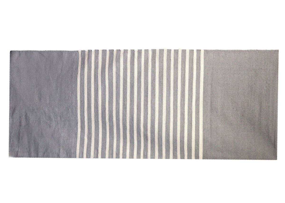 Indian Cotton Rug - Grey - 70x170cm – view 7
