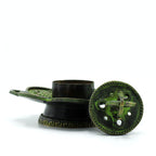 Brass Verdigris Cone & Incense Holder - Eight Symbols – view 2