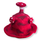 Felted Wool Mushroom Hat - Rush To The Head Red – view 2