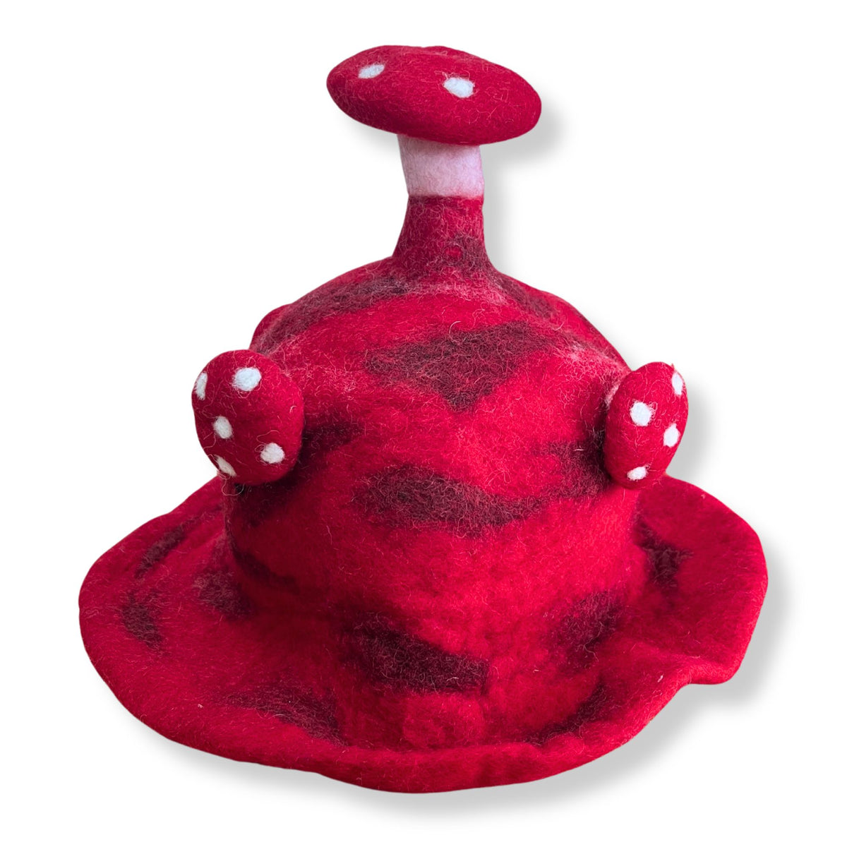 Felted Wool Mushroom Hat - Rush To The Head Red – view 2